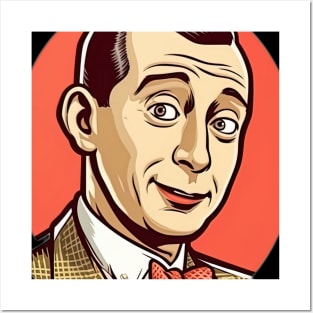 pee wee herman design with red background Posters and Art